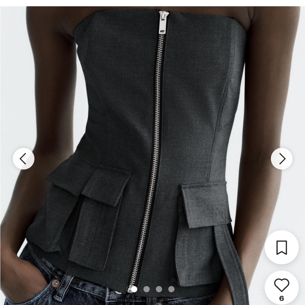 Zara Black Strapless Top